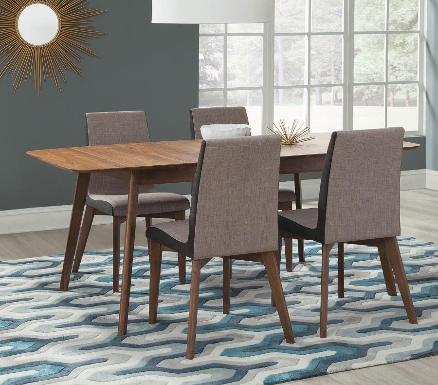 5-piece Rectangular Dining Set Natural Walnut 106591-S5 CST