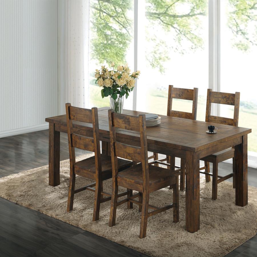 5-piece Rectangular Dining Set Rustic Golden Brown 107041-S5 CST