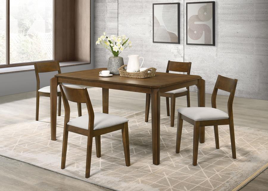 5-piece 59-inch Rectangular Dining Set Dark Brown 108921-S5 CST