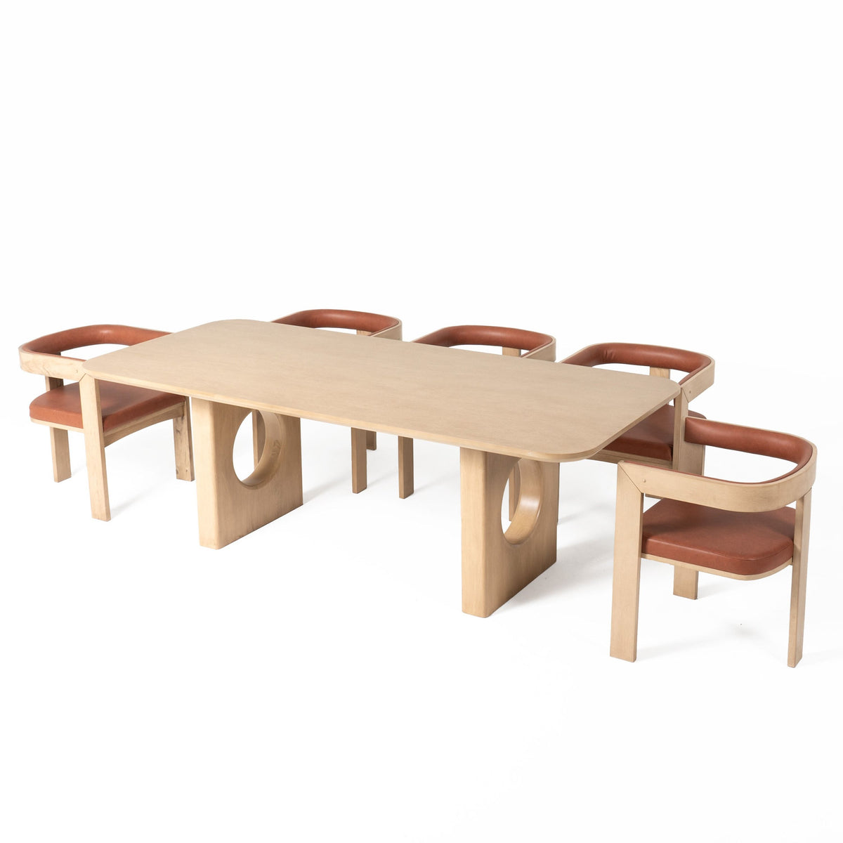 MODERN WHITE OAK DINING TABLE 5351-VIG