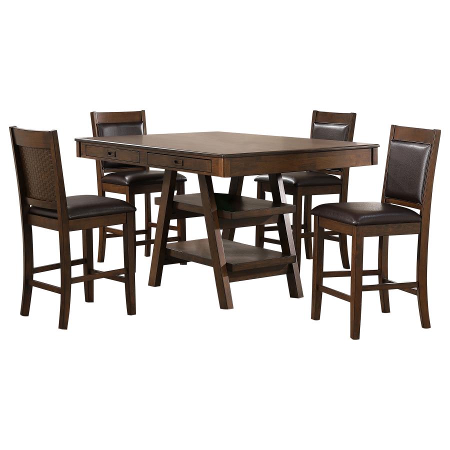5-piece Rectangular Dining Table Set Walnut 115208-S5 CST
