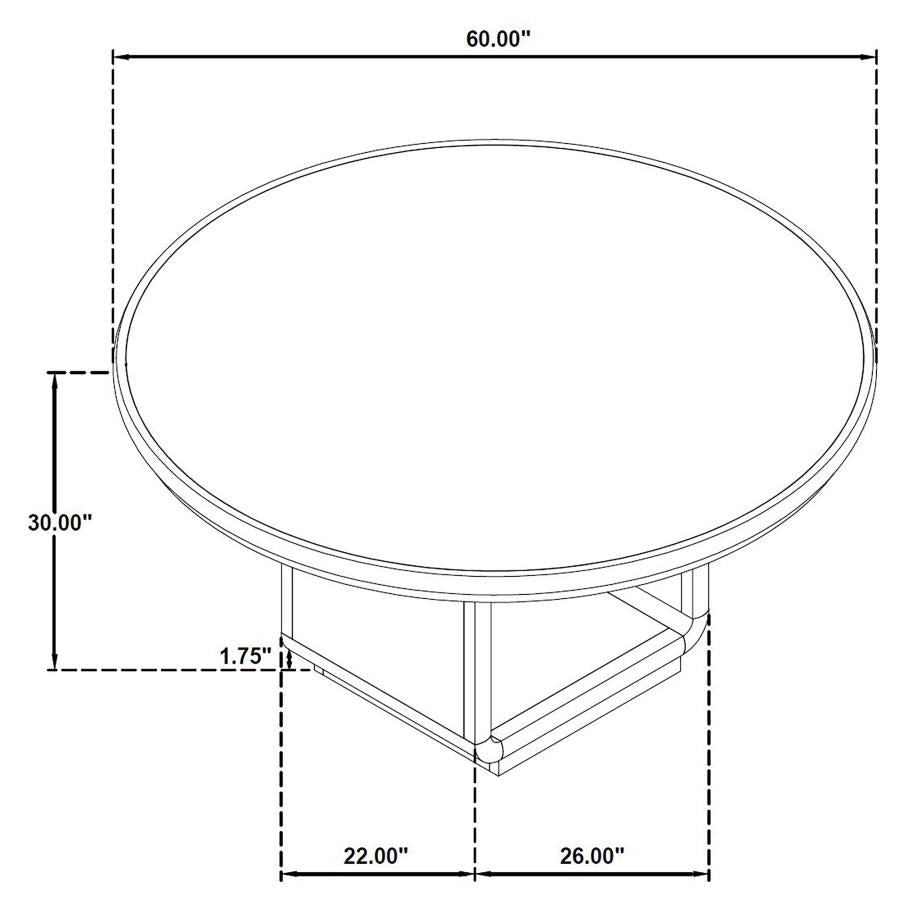 5-piece Round Dining Table Set Burnished Black 115390-S5A CST
