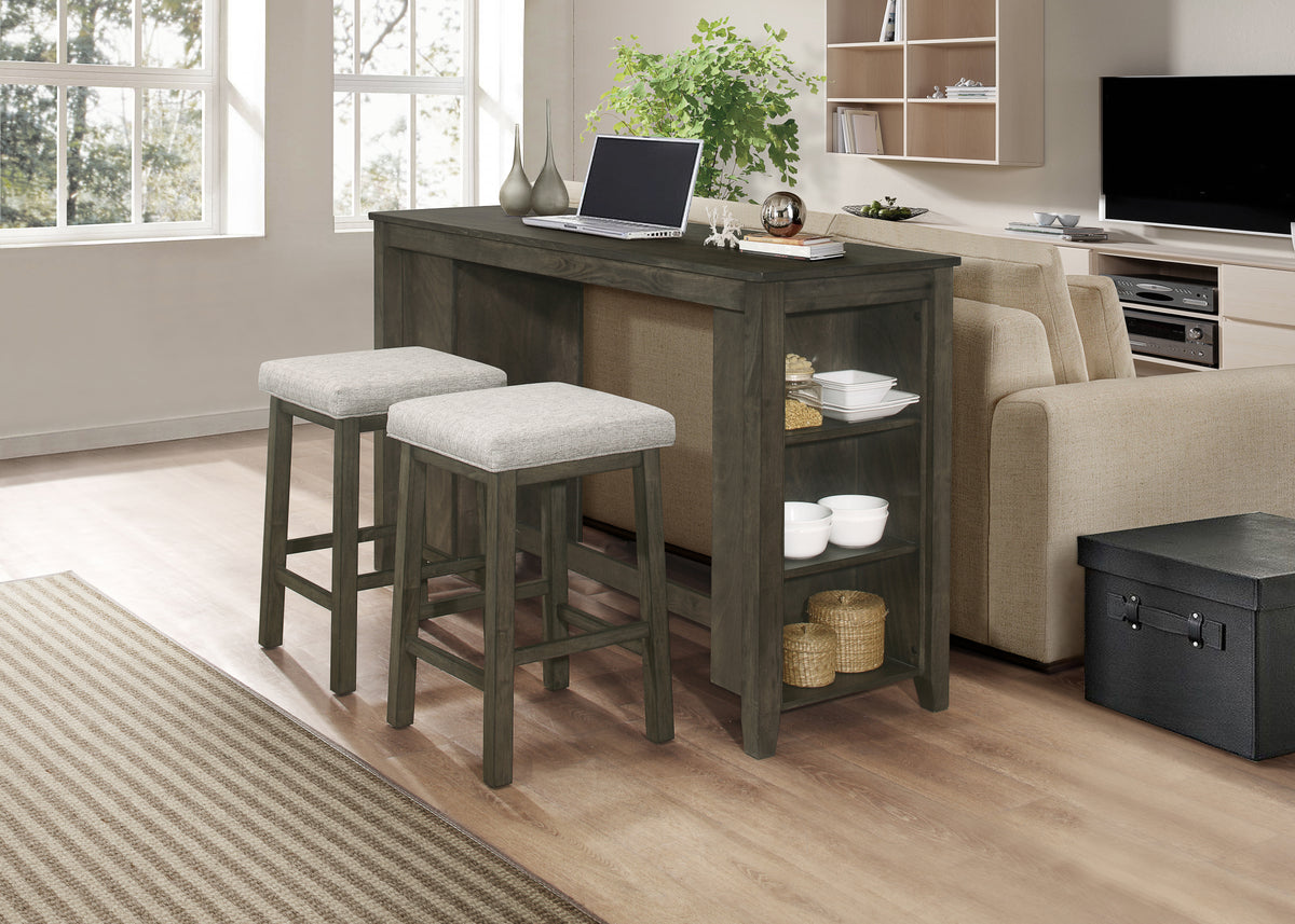 CHURON GATHERING BAR TABLE & 2 STOOLS (3 PC SET)-NC