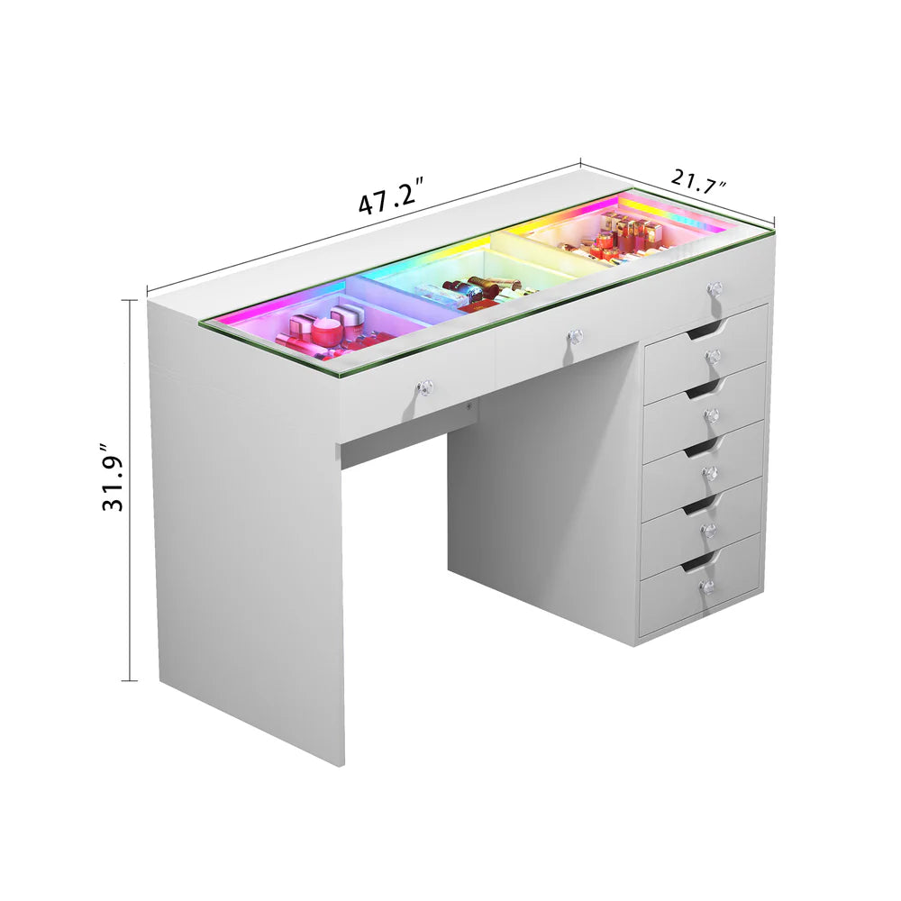 VANITY DESK & MIRROR WITH 8 DRAWERS VNT DNA