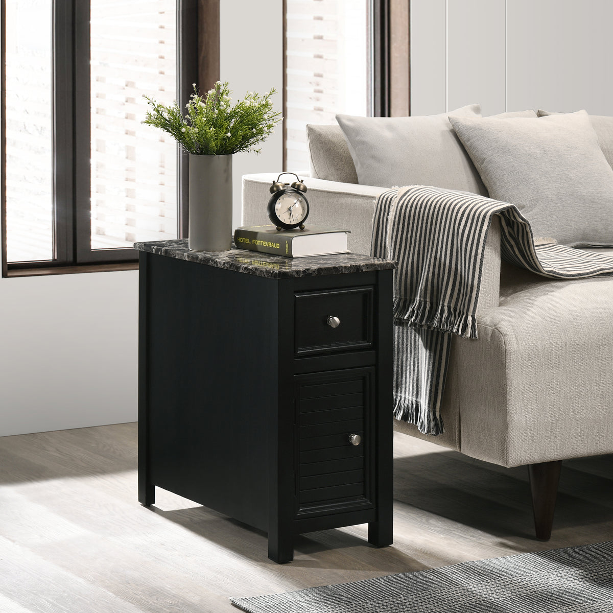 SAMSON END TABLE W/DRWR-ESPRESSO-NC