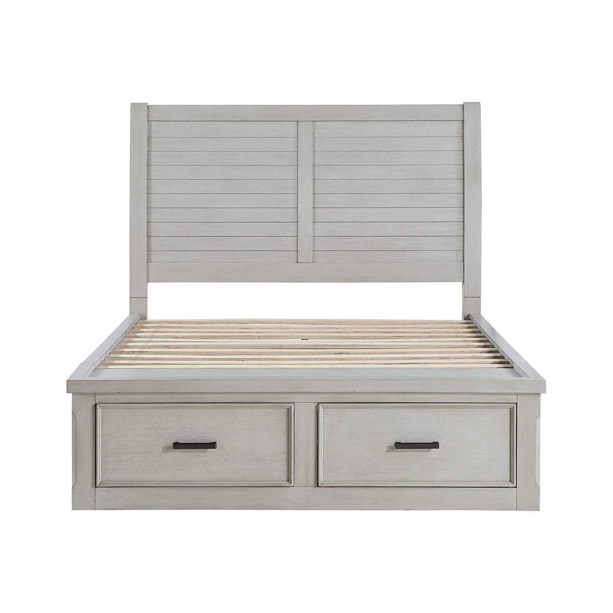 Queen Platform Bed with Storage Footboard and Side Rails 1337-1 HME