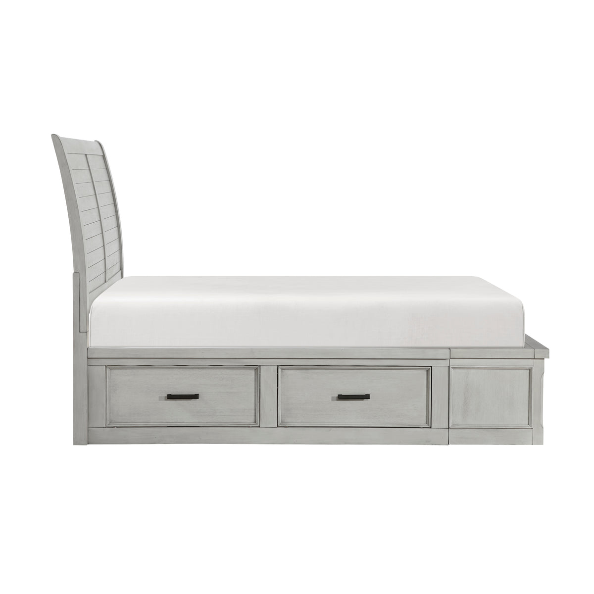 Queen Platform Bed with Storage Footboard and Side Rails 1337-1 HME