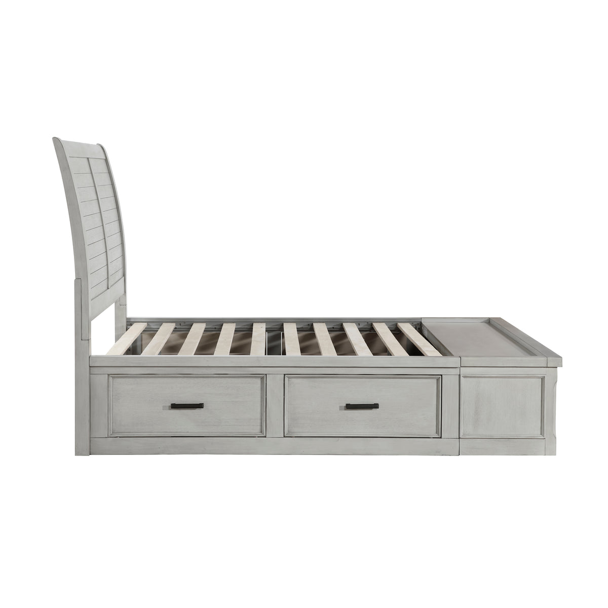 Queen Platform Bed with Storage Footboard and Side Rails 1337-1 HME