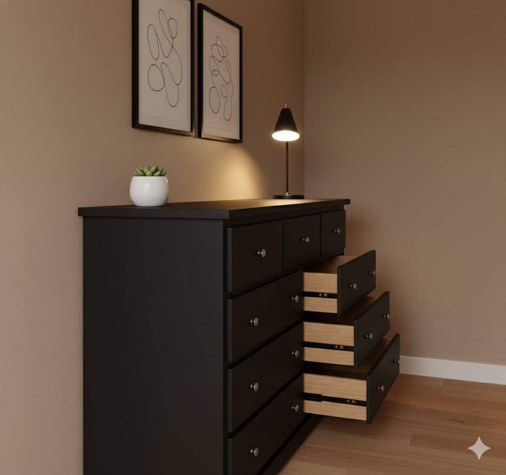 9 Drawers solid wood dresser