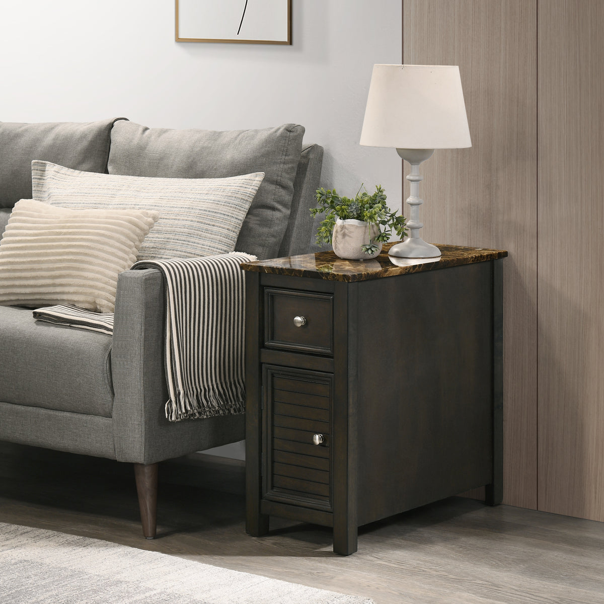 SAMSON END TABLE W/DRWR-ESPRESSO-NC