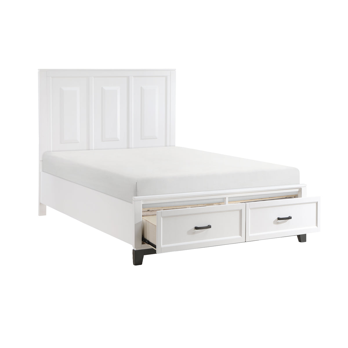 Queen Platform Bed with Footboard Storage 1450WH-1 HME