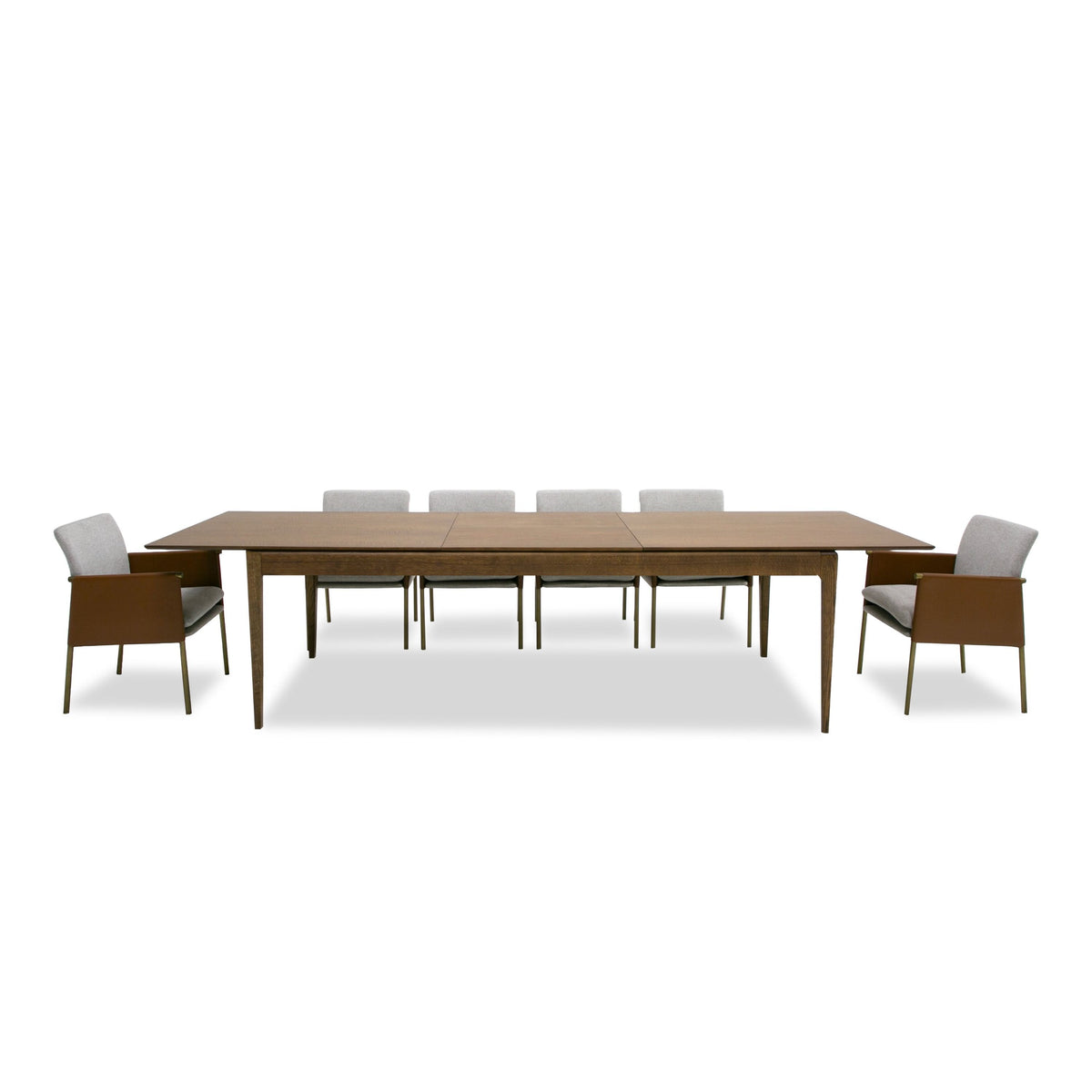 MODERN BROWN OAK EXTENDABLE DINING TABLE 1256-VIG