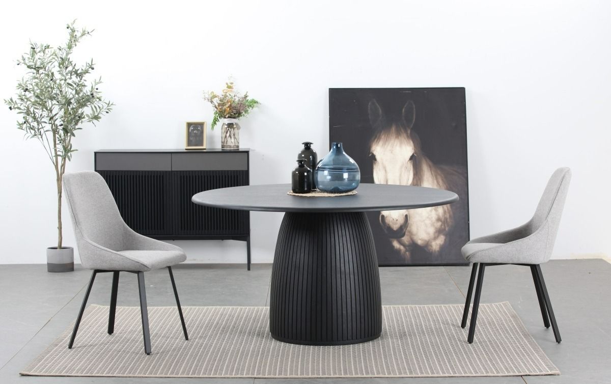 BLACK OAK ROUND DINING TABLE 3630-VIG