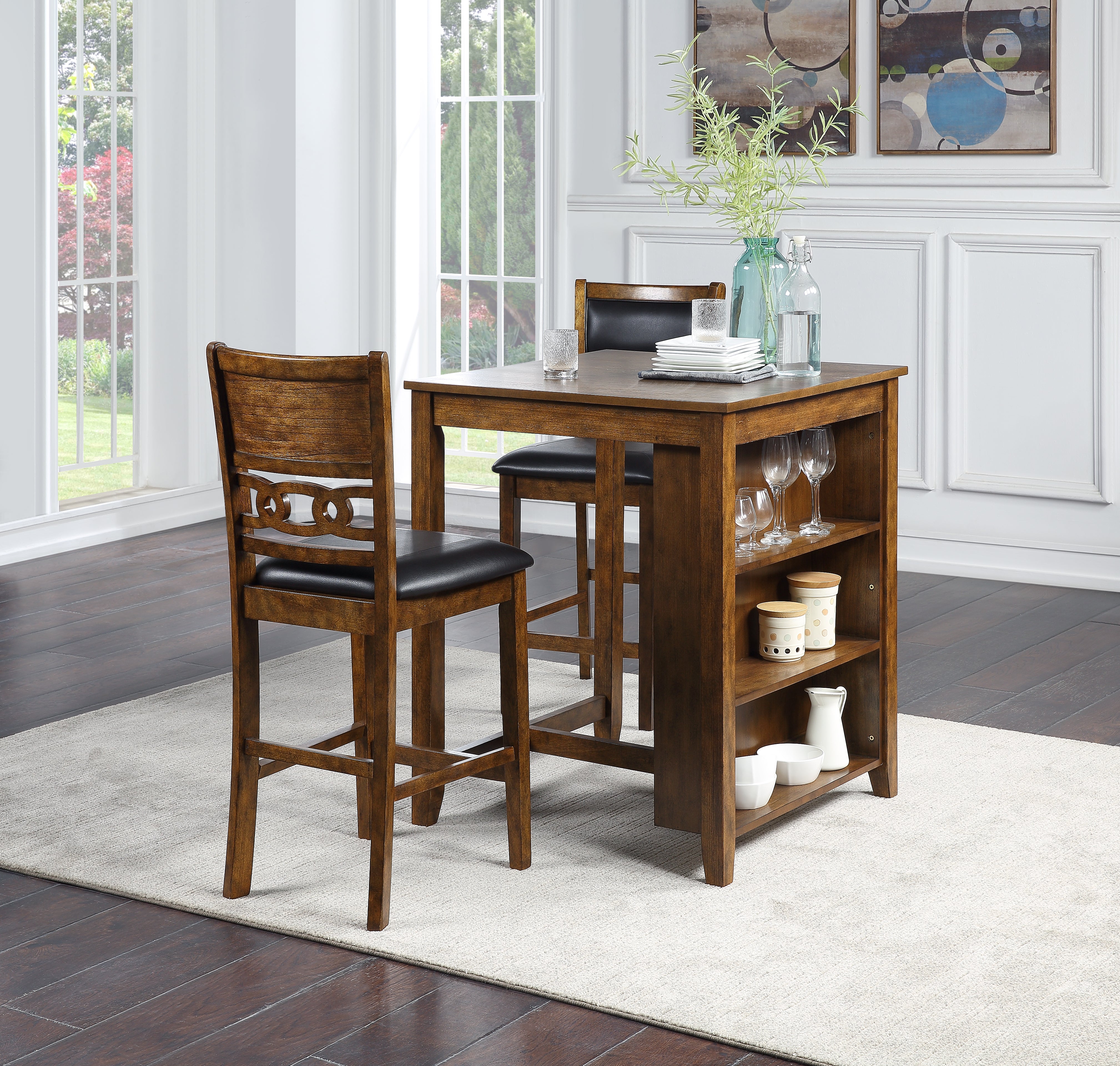 GIA 30" COUNTER TABLE W/2 CHAIRS & STG SHELF-NC
