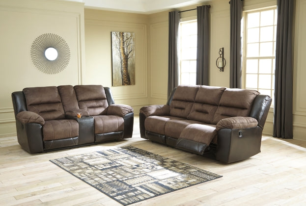 RECLINING SOFA AND LOVESEAT 2910188/94-ASH
