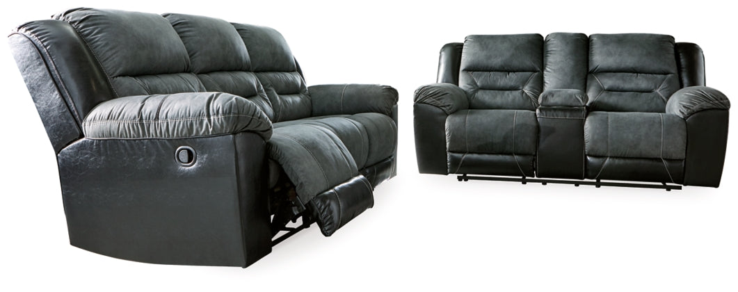 RECLINING SOFA AND LOVESEAT 2910288/94-ASH