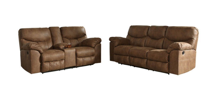 RECLINING SOFA AND LOVESEAT 3380288/94-ASH
