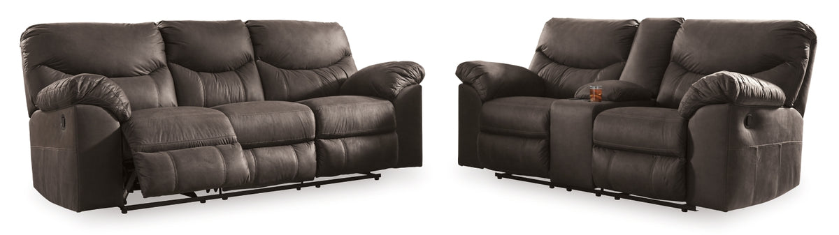 RECLINING SOFA AND LOVESEAT 3380388/94-ASH