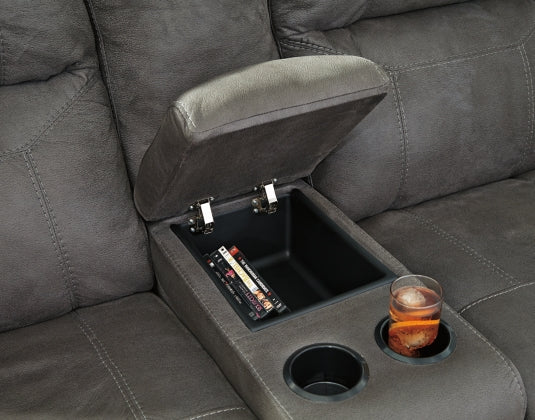 RECLINING SOFA AND LOVESEAT 3840181/94-ASH
