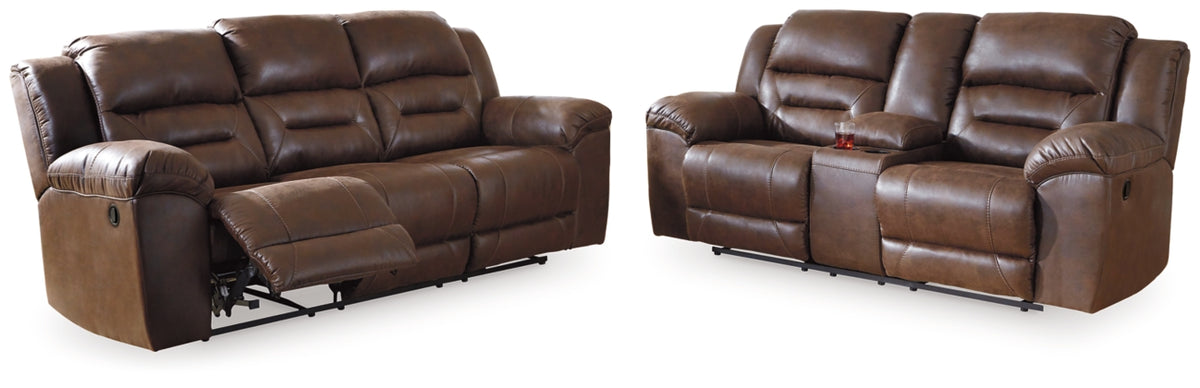 RECLINING SOFA AND LOVESEAT 3990488/94-ASH
