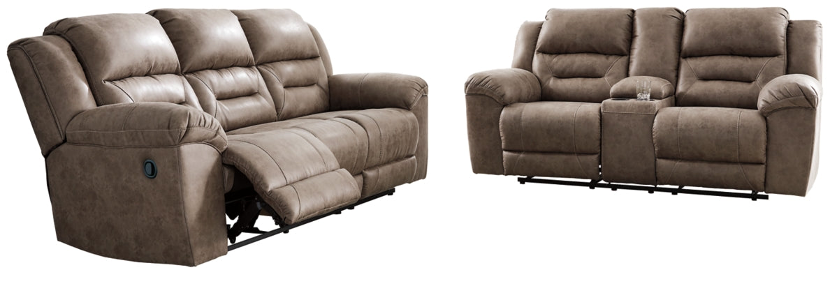 RECLINING SOFA AND LOVESEAT 3990588/94-ASH