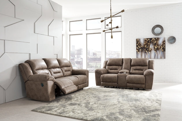 RECLINING SOFA AND LOVESEAT 3990588/94-ASH