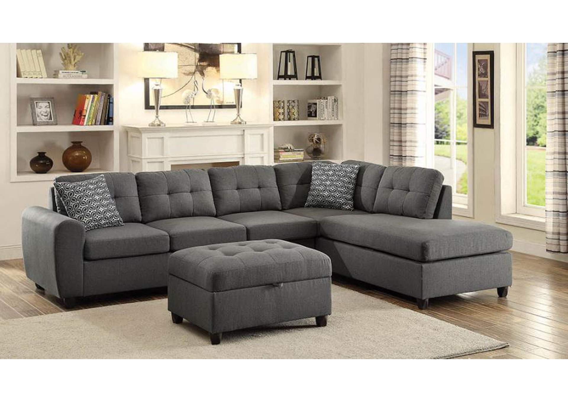Stonenesse Grey Storage Ottoman 500414-COA