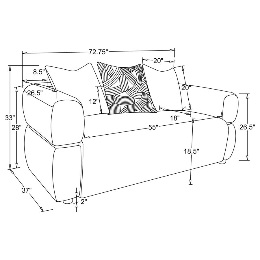 Sofa & Loveseat set 2Pcs SKU# 508961-S2 -CST