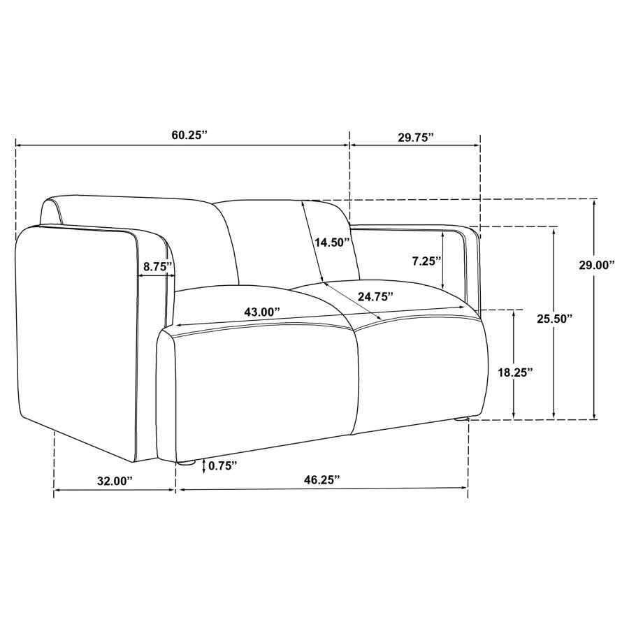 Sofa & Loveseat 2pcs Set 509811-S2-CST