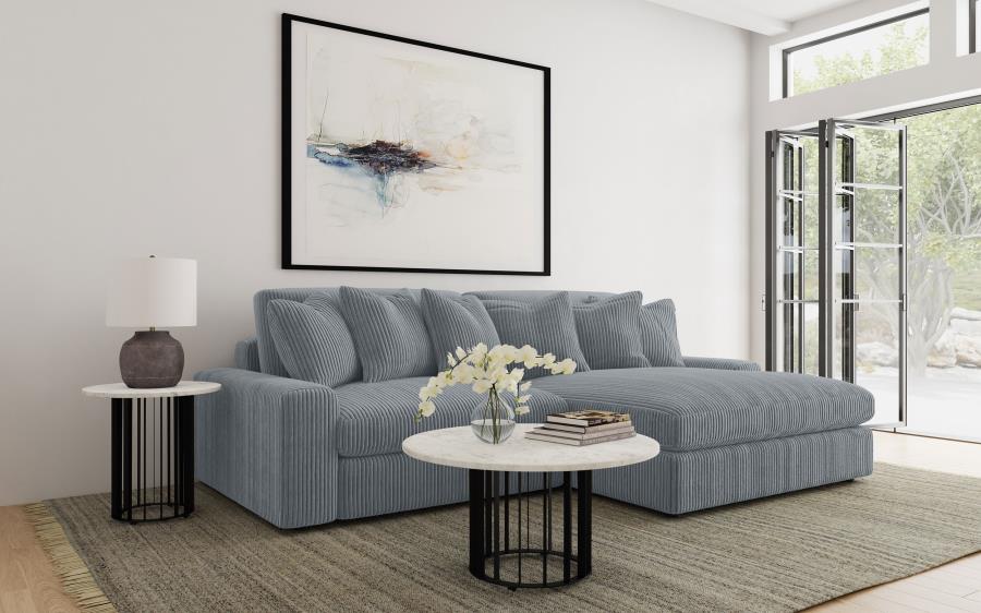 2-Piece Corduroy Reversible Chaise Sectional Sofa-509900-CST