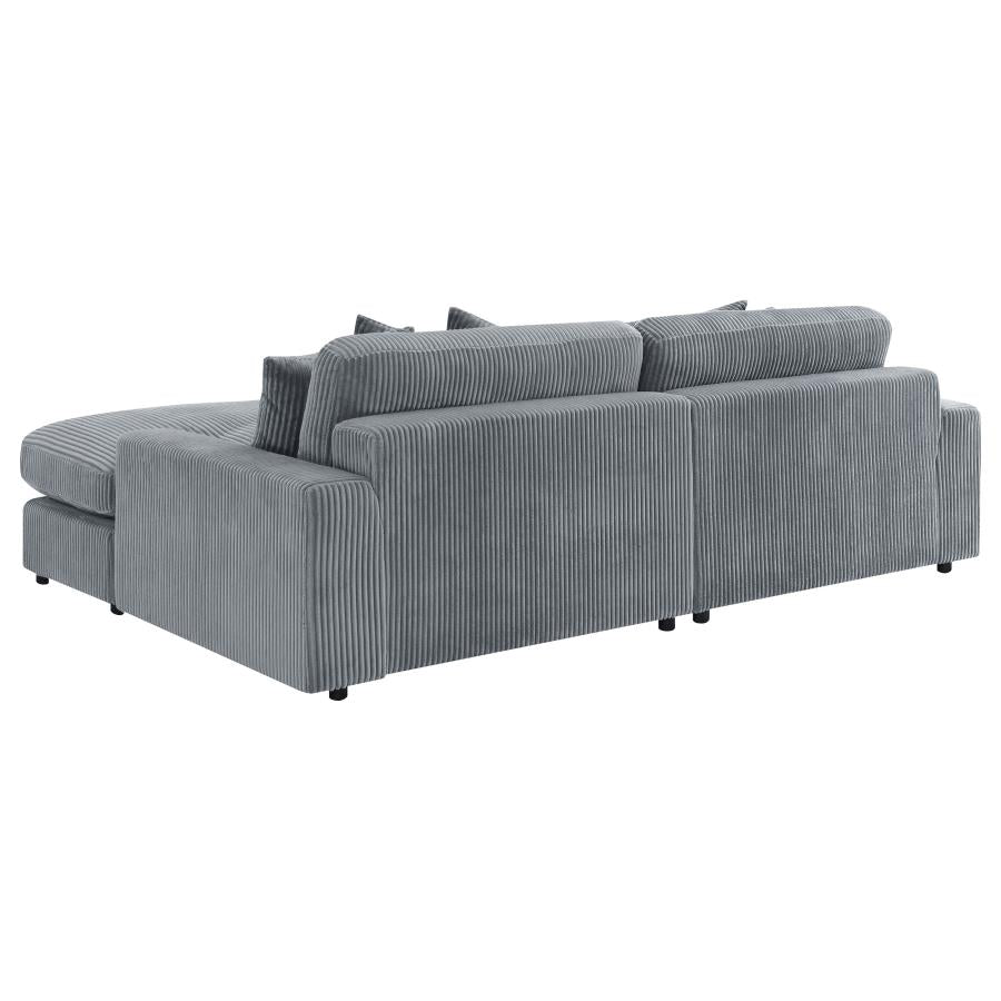 2-Piece Corduroy Reversible Chaise Sectional Sofa-509900-CST