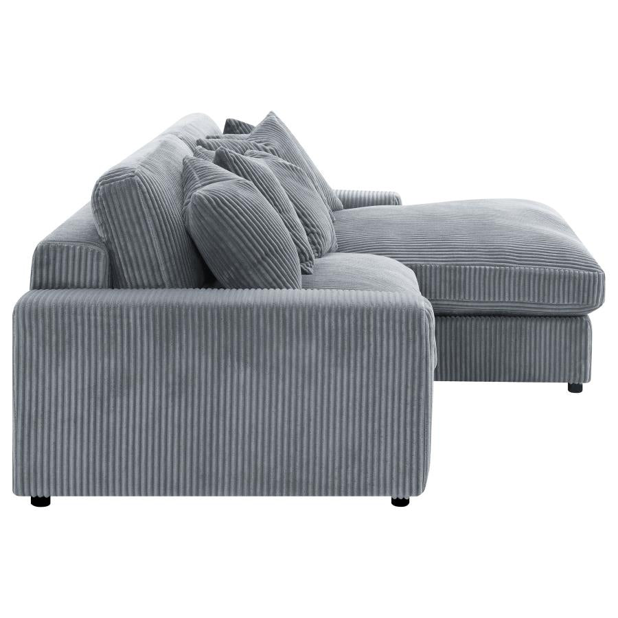 2-Piece Corduroy Reversible Chaise Sectional Sofa-509900-CST