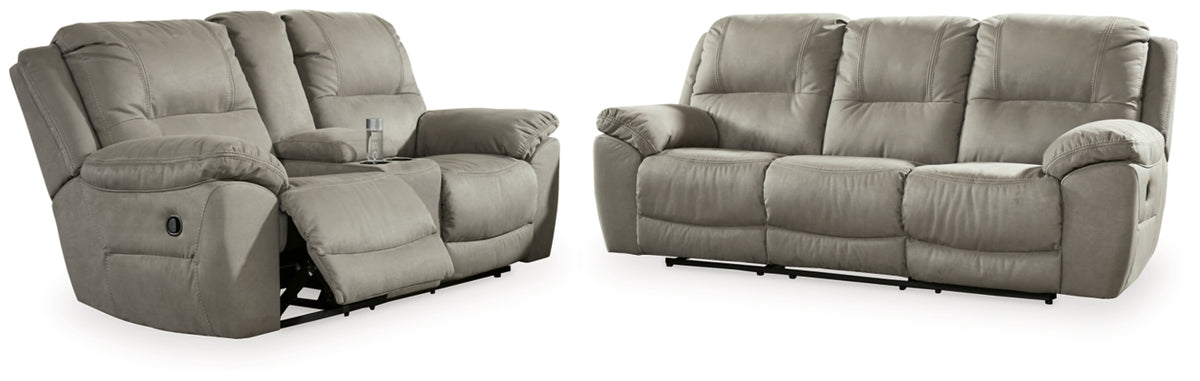 RECLINING SOFA AND LOVESEAT 5420388/94-ASH