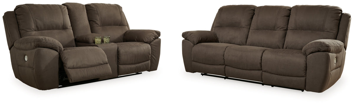 POWER RECLINING SOFA AND LOVESEAT 5420487/96-ASH
