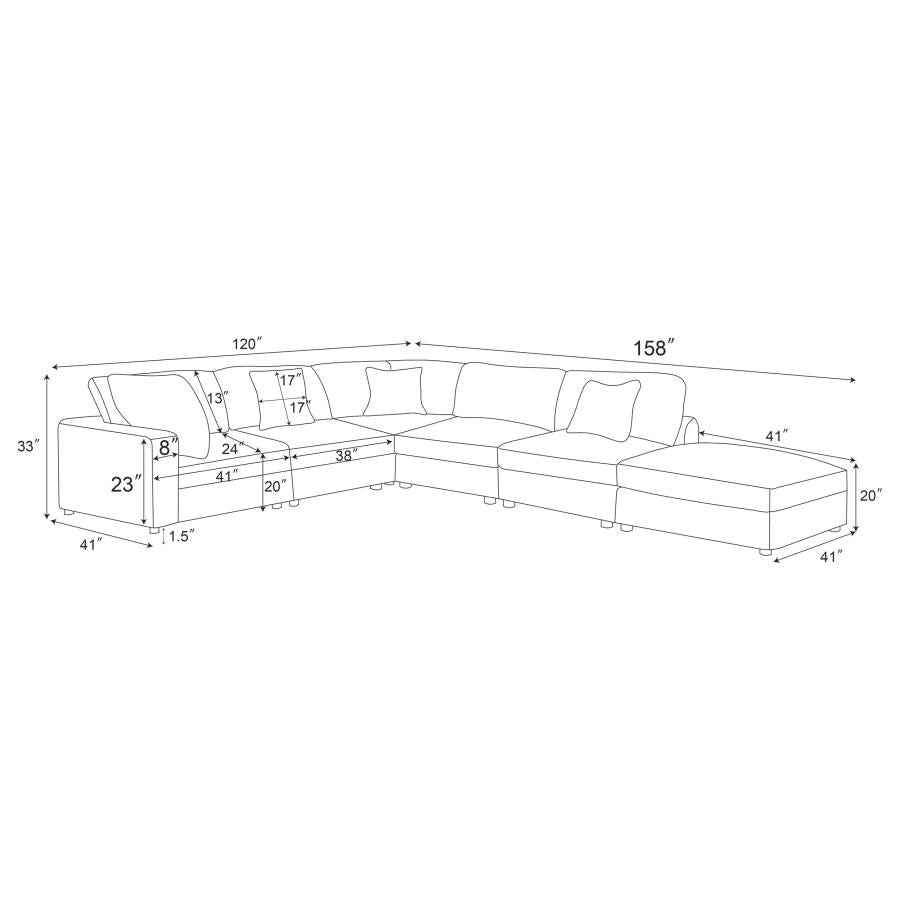 6-piece Upholstered Modular Sectional-551324-SET-CST