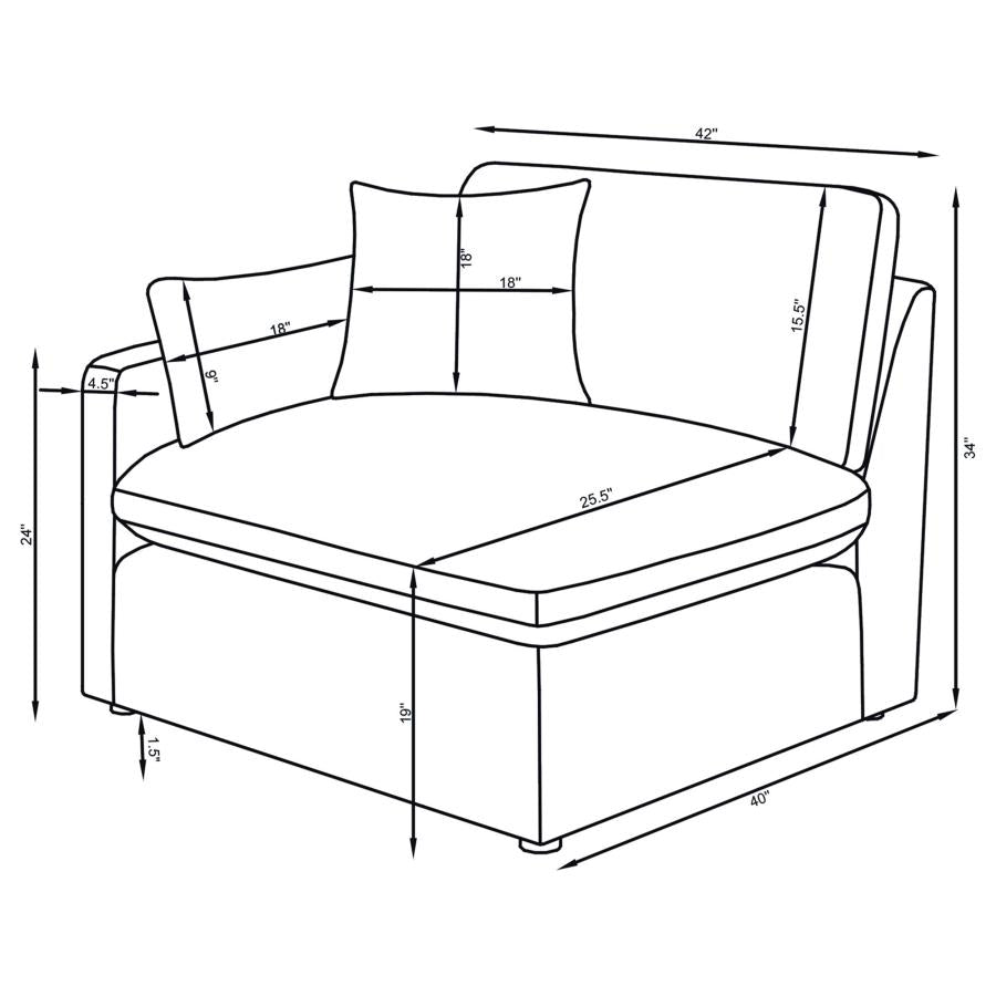 4-piece Upholstered Modular Sectional Sofa Ivory 551451-SETB CST