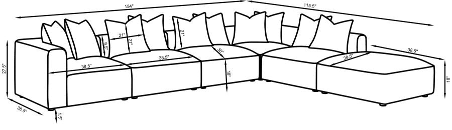 Modular Sectional Terracotta 551591-SET-CST