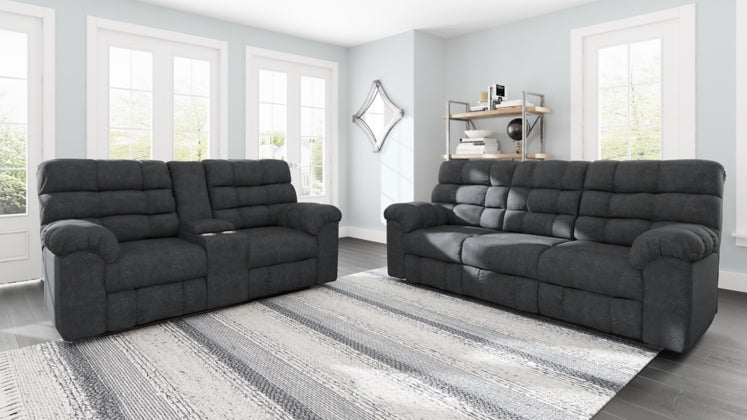 RECLINING SOFA AND LOVESEAT 5540389/94-ASH