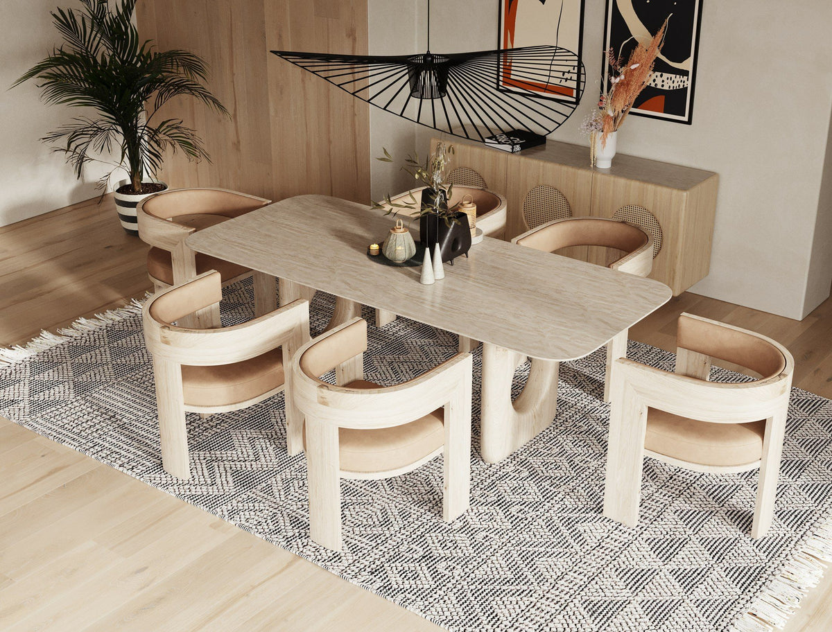 MODERN FAUX MARBLE DINING TABLE 2116-VIG