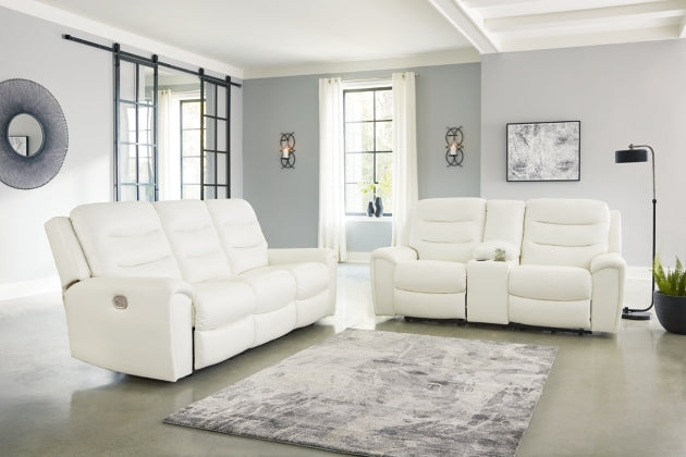 POWER RECLINING SOFA AND LOVESEAT 6110415/18-ASH
