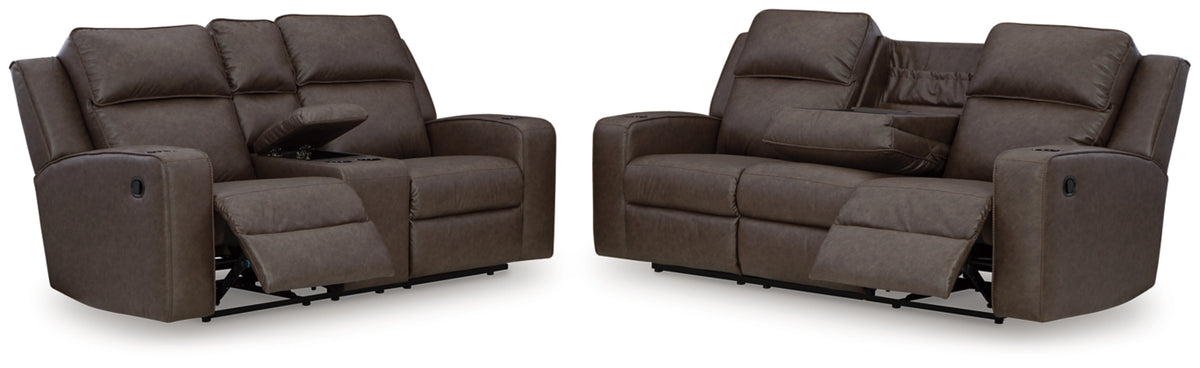 RECLINING SOFA AND LOVESEAT 6330689/94-ASH