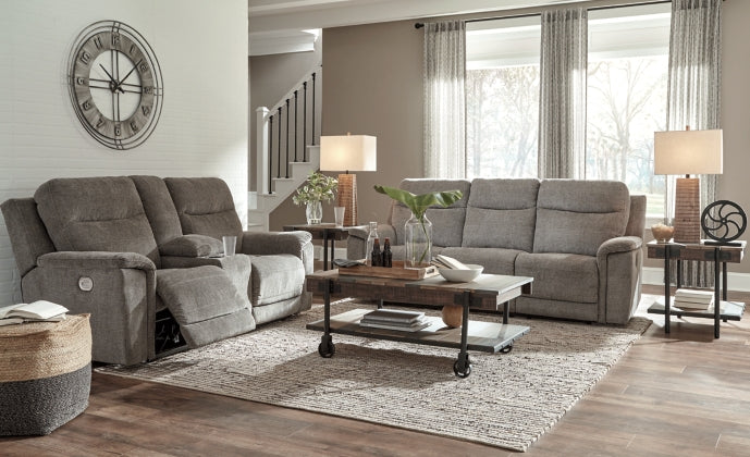 POWER RECLINING SOFA AND LOVESEAT 7320515/18-ASH