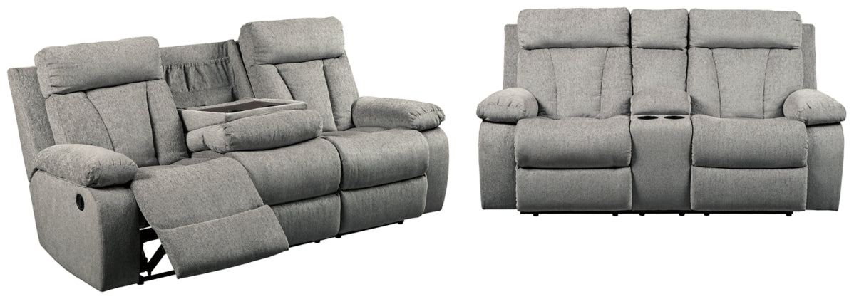 RECLINING SOFA AND LOVESEAT 7620489/94-ASH