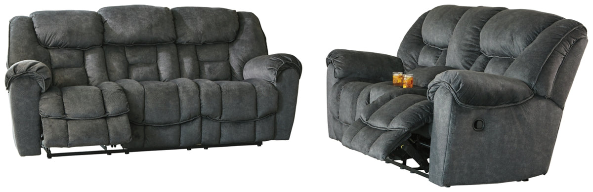 RECLINING SOFA AND LOVESEAT 7690288/94-ASH