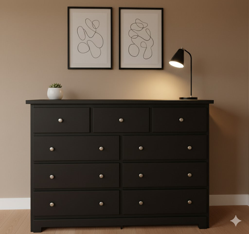 9 Drawers solid wood dresser