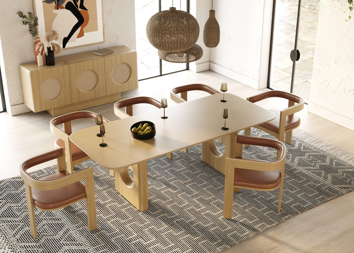 MODERN WHITE OAK DINING TABLE 5351-VIG