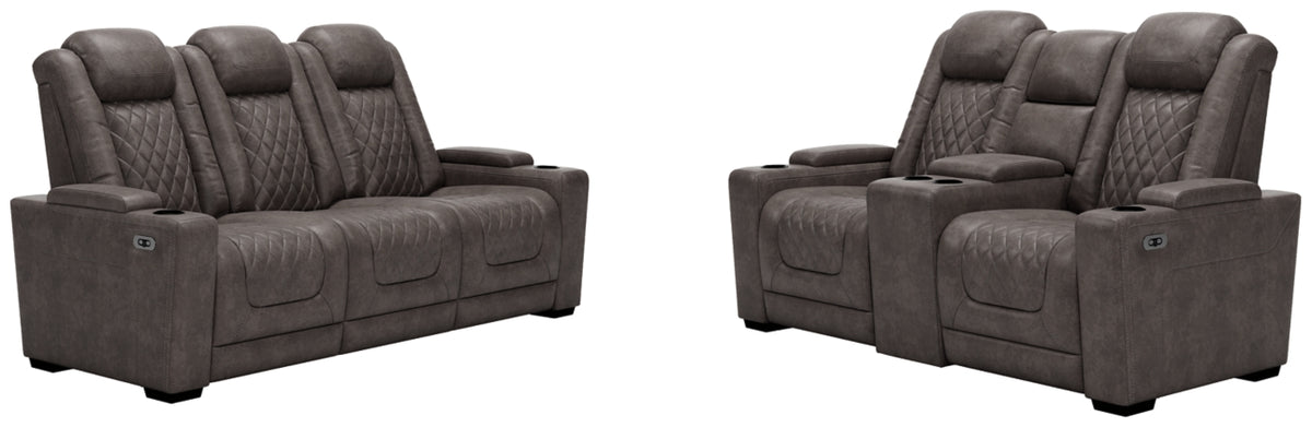 POWER RECLINING SOFA AND LOVESEAT 9300315/18-ASH