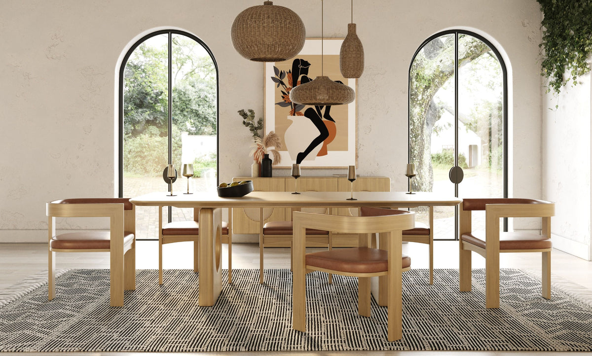 MODERN WHITE OAK DINING TABLE 5351-VIG