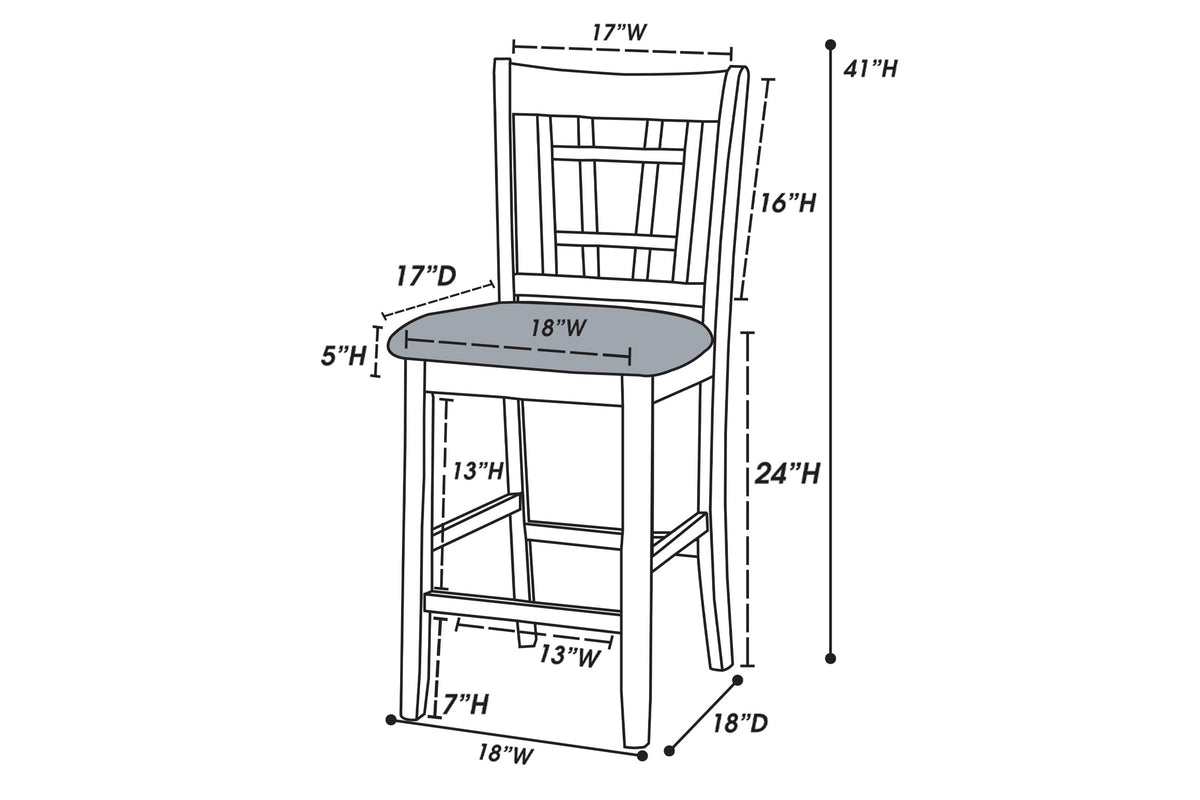 Counter Height Chair - Cherry Finish