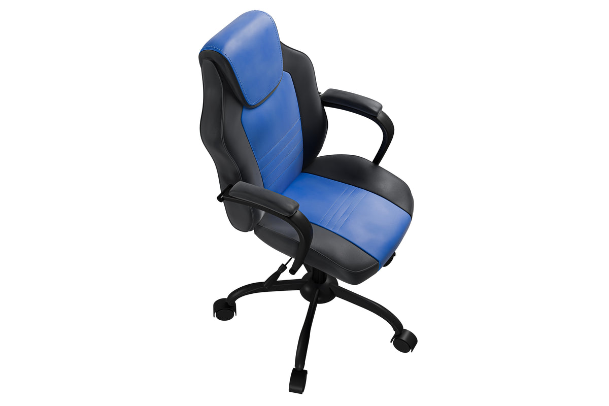 Office Chair/Faux Leather - Black+Blu
